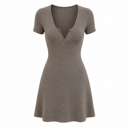 Élise Button Midi Dress