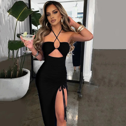 Noir Bodycon Maxi Dress