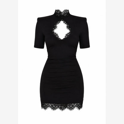 Noir Lace Mini Dress