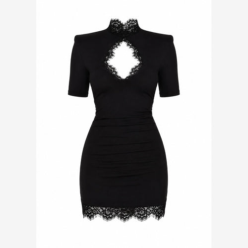 Noir Lace Mini Dress
