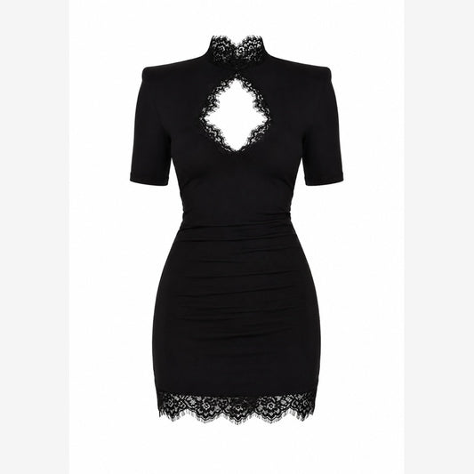Noir Lace Mini Dress